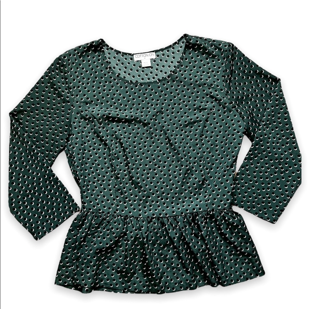 Green Polka Dot Cotton On Blouse​